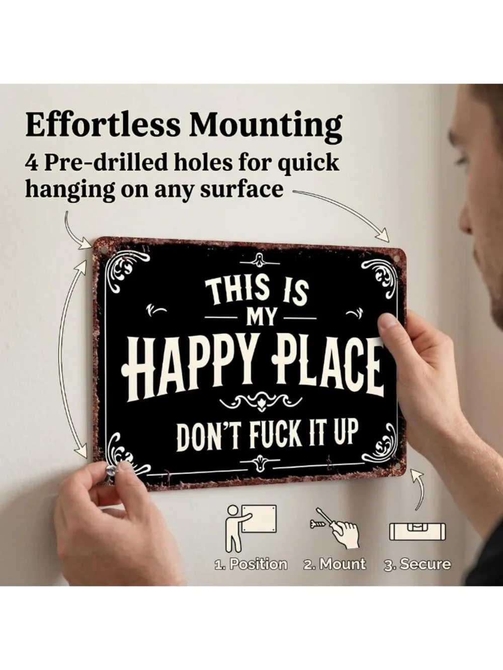 Vintage Aluminum Tin Sign - 